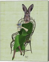 Framed Lady Bella Rabbit Taking Tea