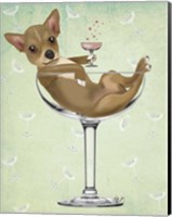 Framed Chihuahua in Cocktail Glass