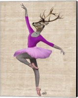 Framed Ballet Deer in Pink II