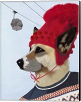 Framed Dog in Ski Sweater