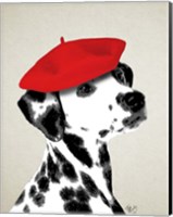 Framed Dalmatian With Red Beret