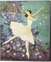 Framed Design for a Poster of Anna Pavlova Gouache