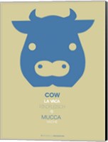 Framed Blue Cow Multilingual