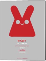 Framed Red Rabbit Multilingual