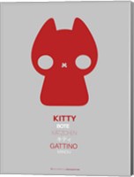Framed Red Kitty Multilingual