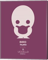 Framed Purple Bird Multilingual