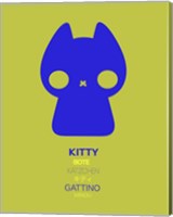 Framed Blue Kitty Multilingual