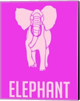 Framed Elephant Pink