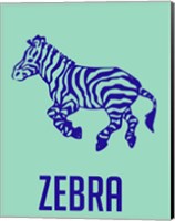 Framed Zebra Blue
