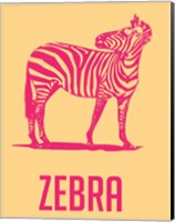 Framed Zebra Red and yellow
