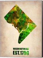 Framed Washington DC Watercolor Map
