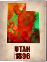 Framed Utah Watercolor Map