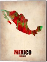 Framed Mexico Watercolor Map