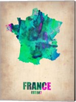 Framed France Watercolor Map