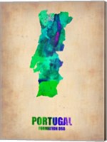 Framed Portugal Watercolor Map