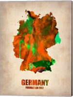 Framed Germany Watercolor Map