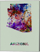 Framed Arizona Color Splatter Map