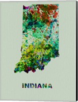 Framed Indiana Color Splatter Map