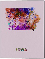 Framed Iowa Color Splatter Map