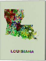 Framed Louisiana Color Splatter Map