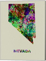 Framed Nevada Color Splatter Map