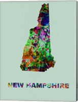 Framed New Hampshire Color Splatter Map