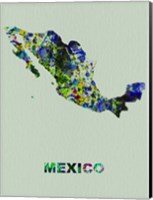 Framed Mexico Color Splatter Map