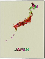 Framed Japan Color Splatter Map