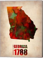 Framed Georgia Watercolor Map