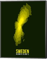 Framed Sweden Radiant Map 3