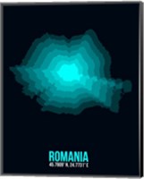 Framed Romania Radiant Map 3