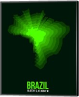 Framed Brazil Radiant Map 2