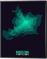 Framed Barcelona Radiant Map 2