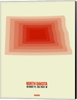 Framed North Dakota Radiant Map 3