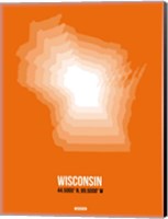 Framed Wisconsin Radiant Map 3