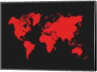 Framed Dotted Red World Map