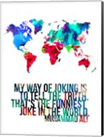 Framed World Map Quote Muhammad Ali