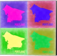 Framed Portland Pop Art Map 2