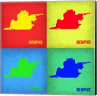 Framed Memphis Pop Art Map 1