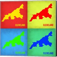 Framed Cleveland Pop Art Map 1