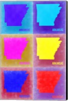Framed Arkansas Pop Art Map 2