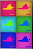 Framed Virginia Pop Art Map 1