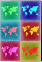 Framed World Map Pop Art 4