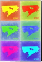 Framed Detroit Pop Art Map 3