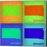 Framed South Dakota Pop Art Map 1