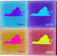 Framed Virginia Pop Art Map 2