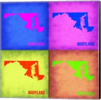 Framed Maryland Pop Art Map 1