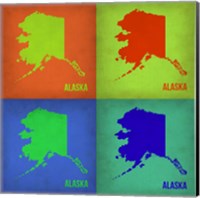 Framed Alaska Pop Art Map 1