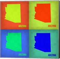 Framed Arizona Pop Art Map 1