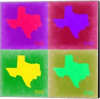 Framed Texas Pop Art Map 2